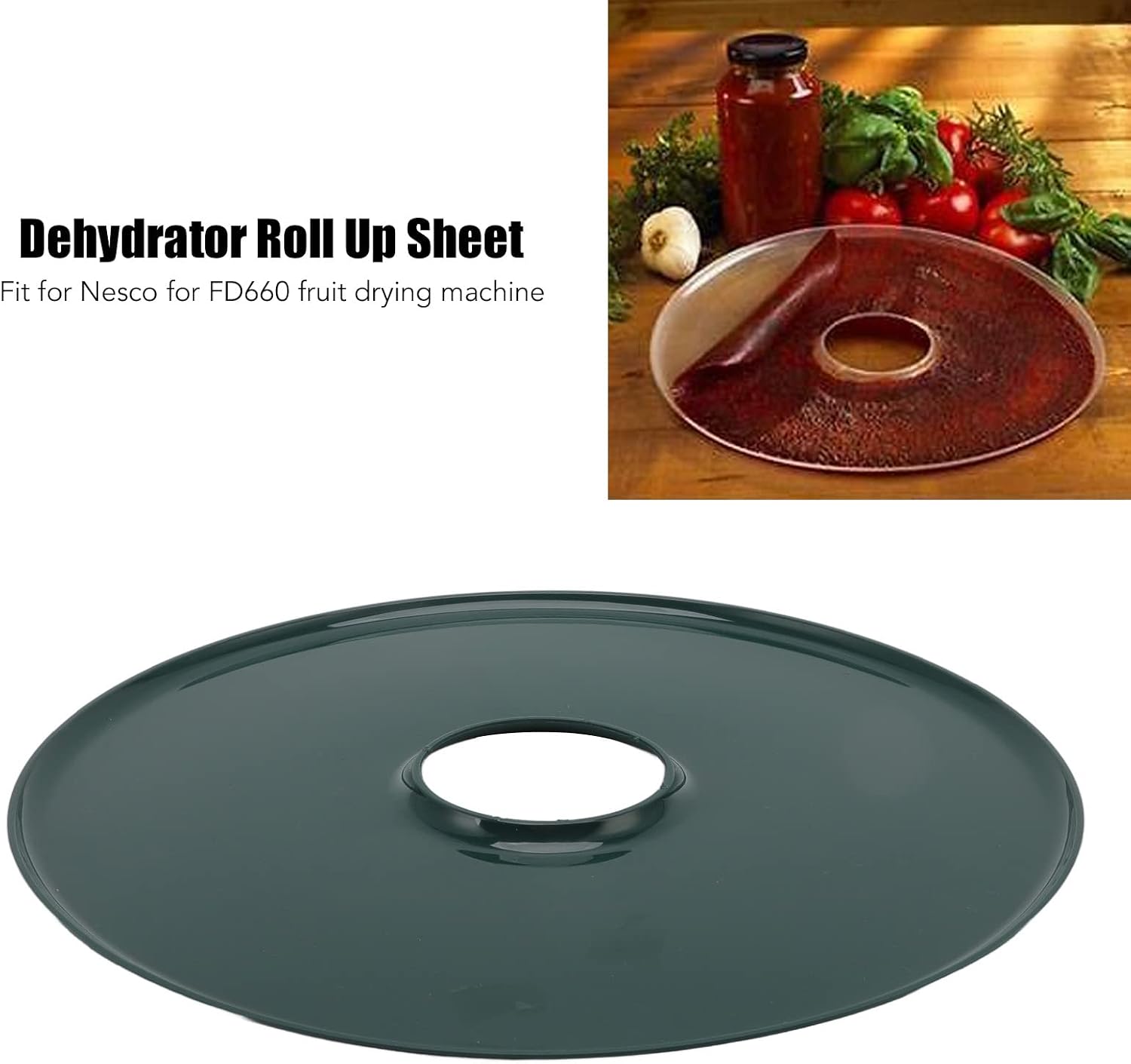 Leak-Proof Silicone Sheet for Food Dehydrator for FD660 Fruit Drying Machine, Protective Water Tray for Stable Liquid Food (Dark Green)