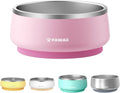 Pawaii Dog Bowl,34 oz Stainless Steel Food and Water Bowl,ID Tag,1 Pack | Double-Wall Design,Non-Slip Rubber Base,Dishwasher Safe,Smooth Open Design, Not a Slow Feeder,Easy-Rinse Interior