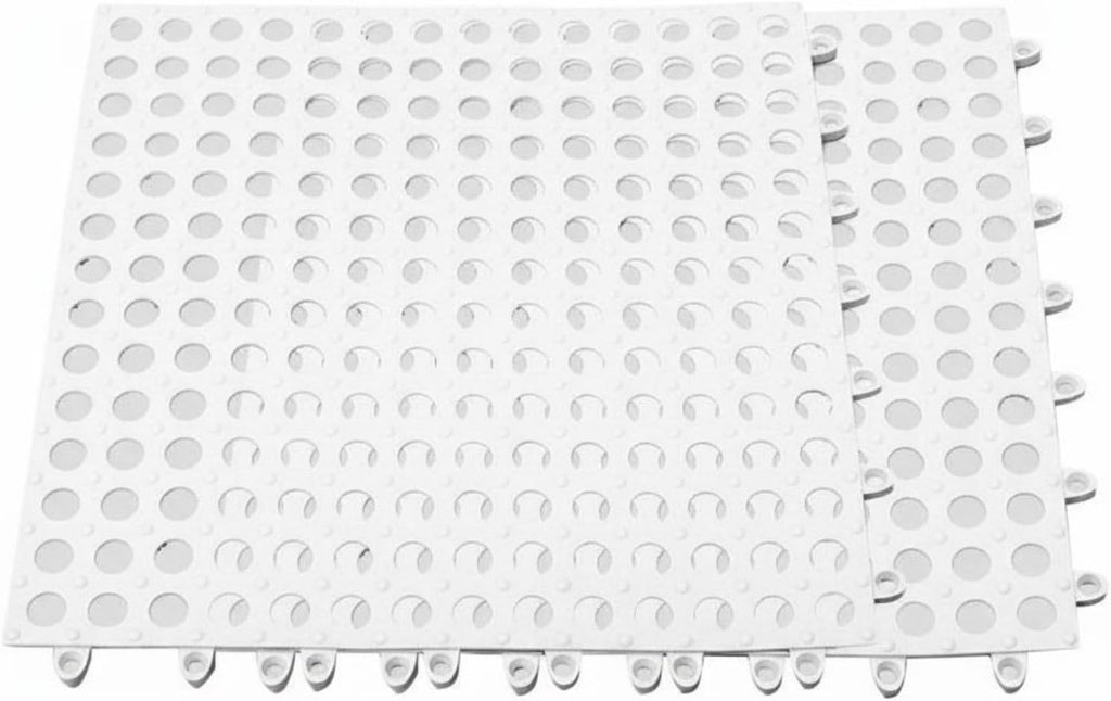 Pet Cage Mat Interlocking Floor Tile Liner Cage Mat Hutch Flooring Enclosure Pad Medical Silicone Bite Resistant with Fast Drainage Custom Cut and, White