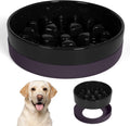 Sted Ceramic Slow Feeder Dog Bowls for Medium Large Breed | Slow Feeding Dog Bowl, Dogs Food Bowls for Fast Eaters, Puzzle Dogs Food Bowl with Silicone Base, Maze Black