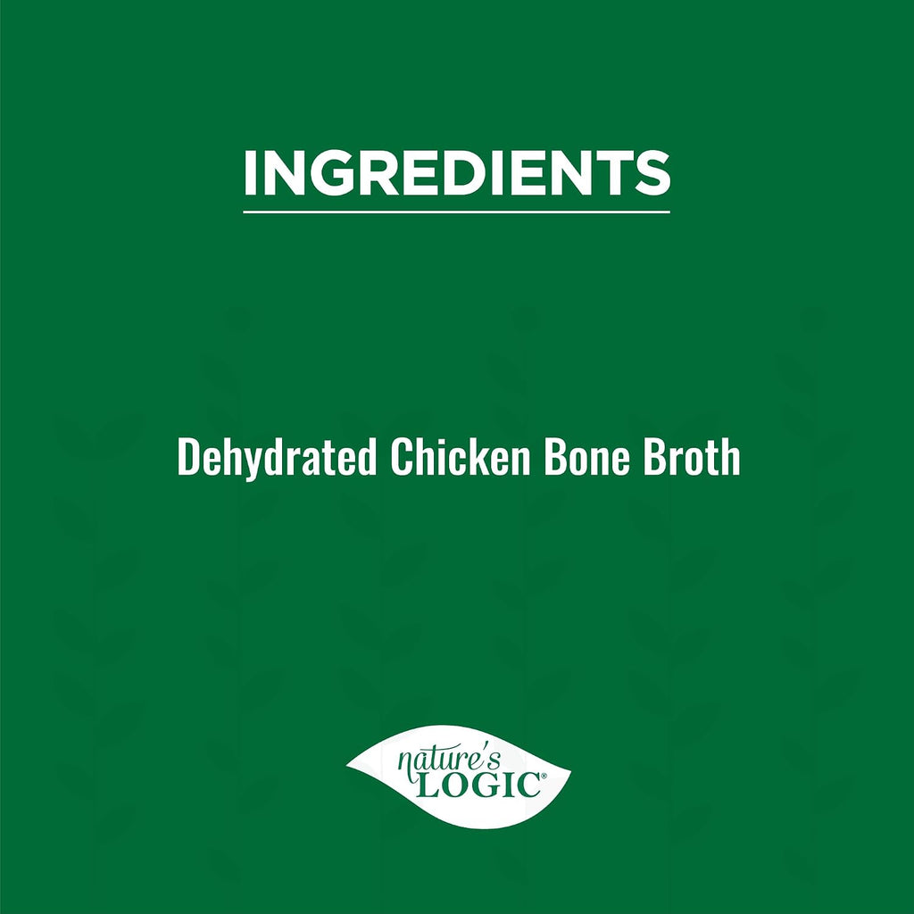 NATURE'S LOGIC Dehydrated Chicken Bone Broth Powder - Dog & Cat Topper, 6oz | 100% natural dog & cat topper, Rich in glucosamine & chondroitin, Boosts immune system, Gluten-free, No synthetic ingredients