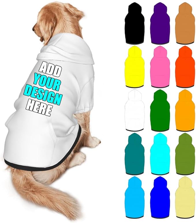 Custom Dog Clothes with Photo Name Logo Personalized Dog Sweaters for Small Medium Large Dogs Breathable Warm, White, M