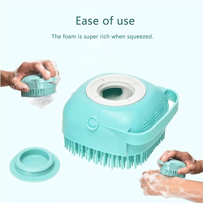 Pets Bath Brush | Scrubber for Bath | Dog Shampoo Brush | Dog Washing/Shower Brush, Suitable for Short/Long Haired Dogs, Dog Brush for Shedding, Bathing, Massaging & Grooming (blue) (blue)