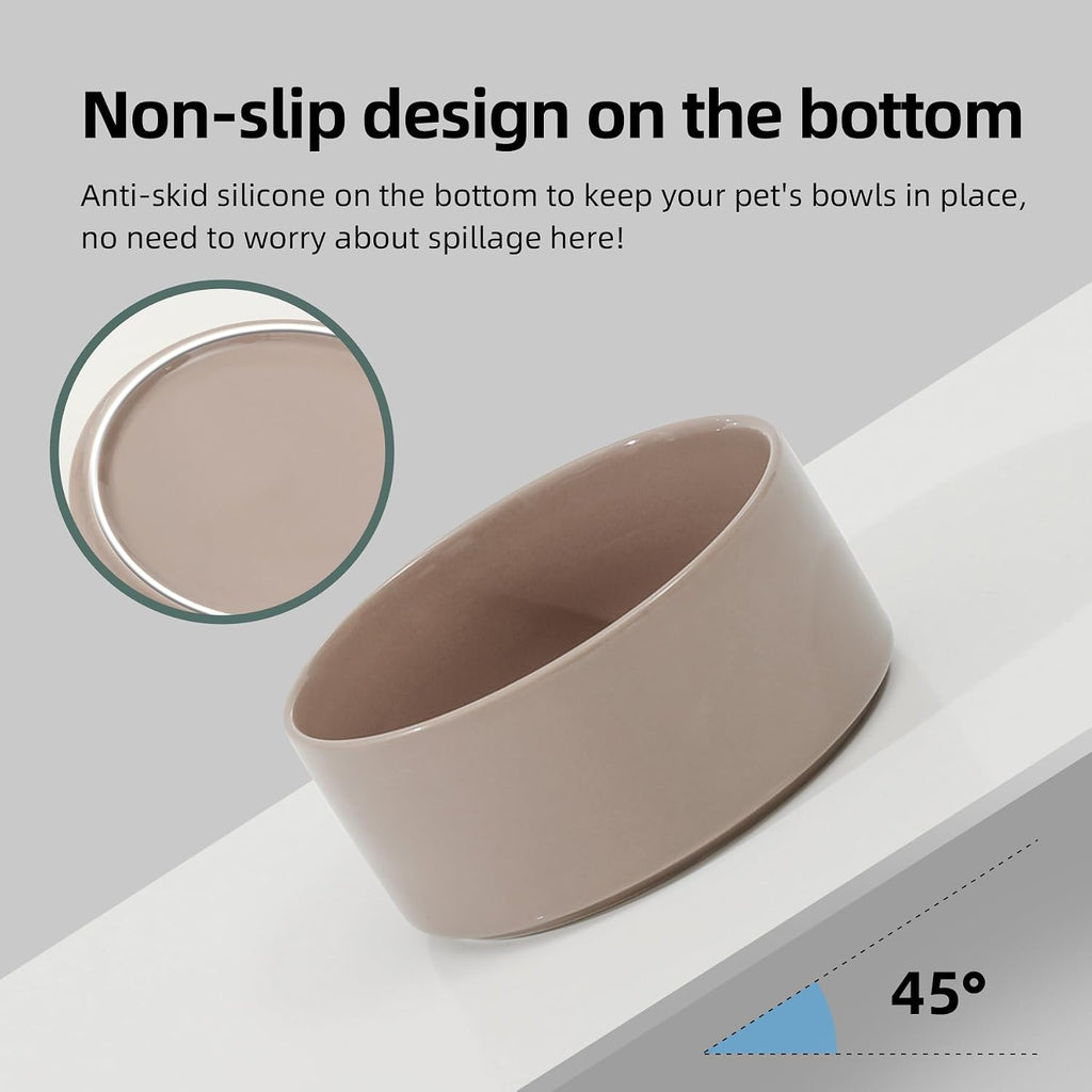 Havniva Ceramic Dog Bowls, Dog Food and Water Bowl Set, Dog Water Bowl | 7.3” Ceramic Dog Food Bowls with Non-Slip Rubber Base, Large Capacity, Dog Feeding Bowls for Medium Dogs