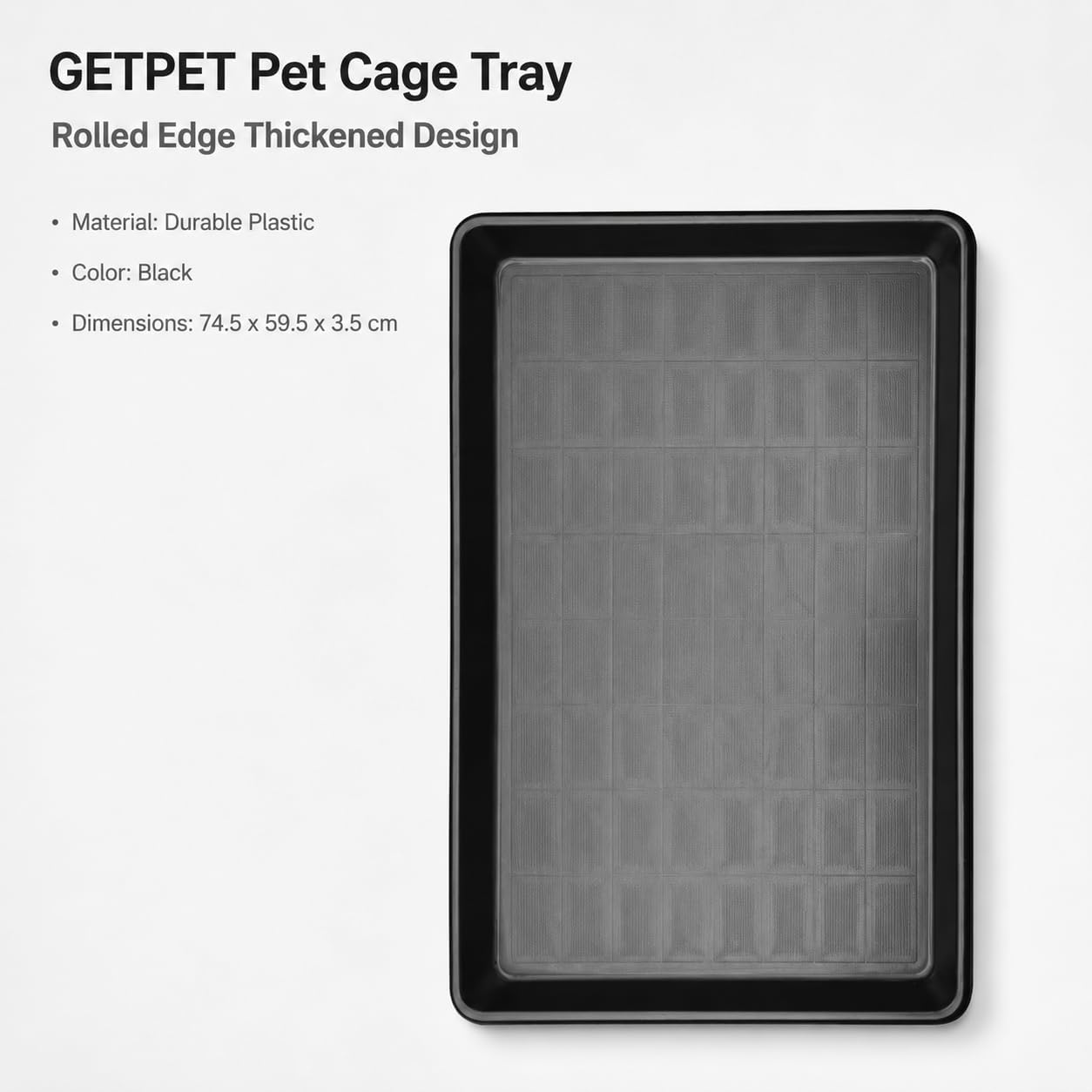 Cage Tray Pet Cage Tray Litter Pan Bottom Liner Waste Collector Leak Resistant Easy Clean Suitable for Cats Dogs Birds Chickens Ducks Home use, Length 74.5 * 59.5*High 3.5cm (R