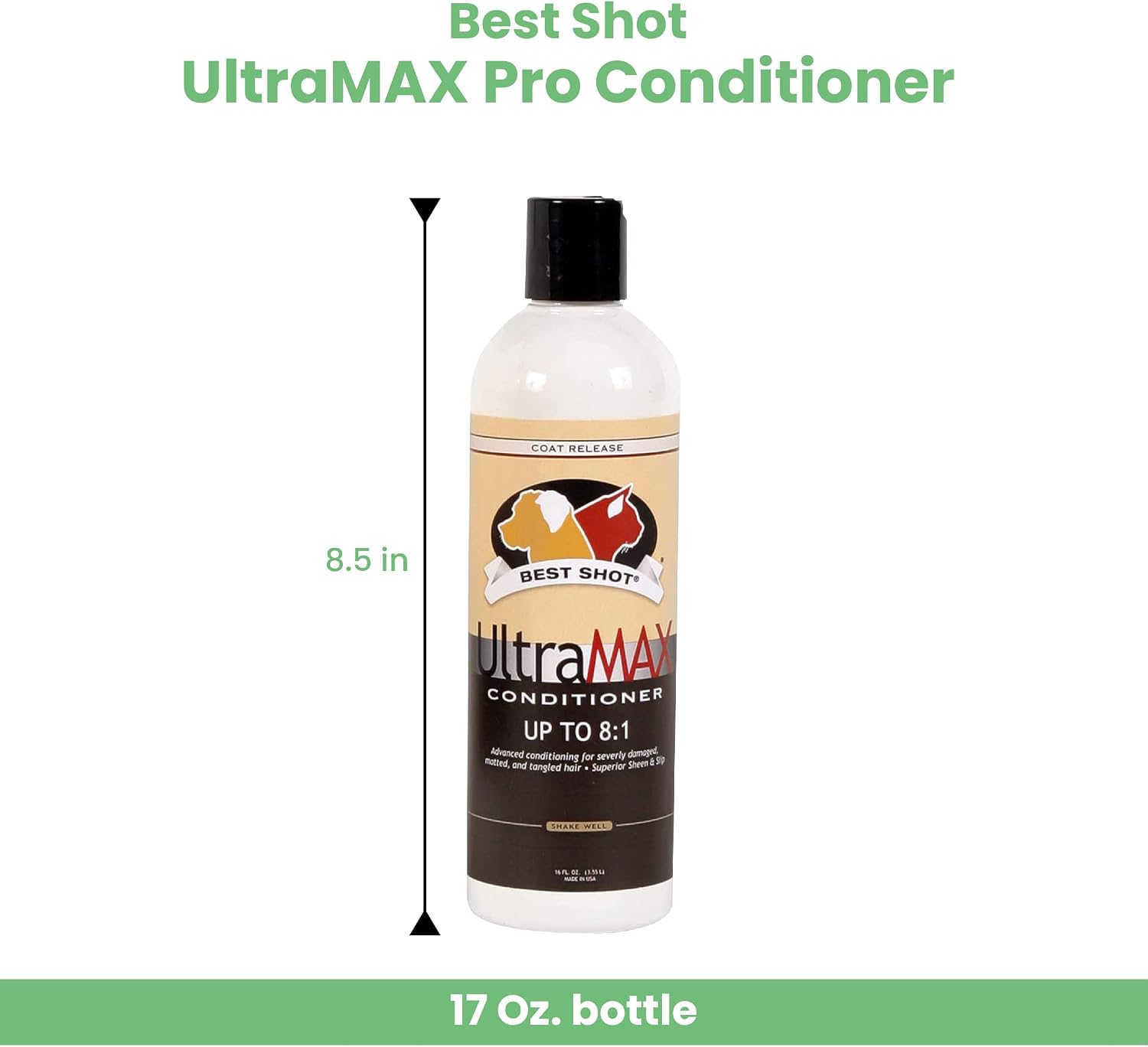 Best Shot UltraMAX Pro Conditioner, Detangling, and Hydrating Conditioner, Coat Release Technology, Sweet Pea Essence, 17 Oz.