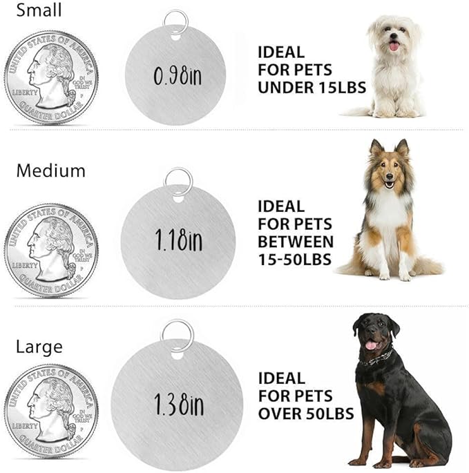 Colorful Dog Tags Personalized, Engraved Dog Tags with Colored Printing for Pets, Dog Name tag with deep Engraving, Custom pet ID Tags, Customizable cat Collar Holder tag (Bluebell)