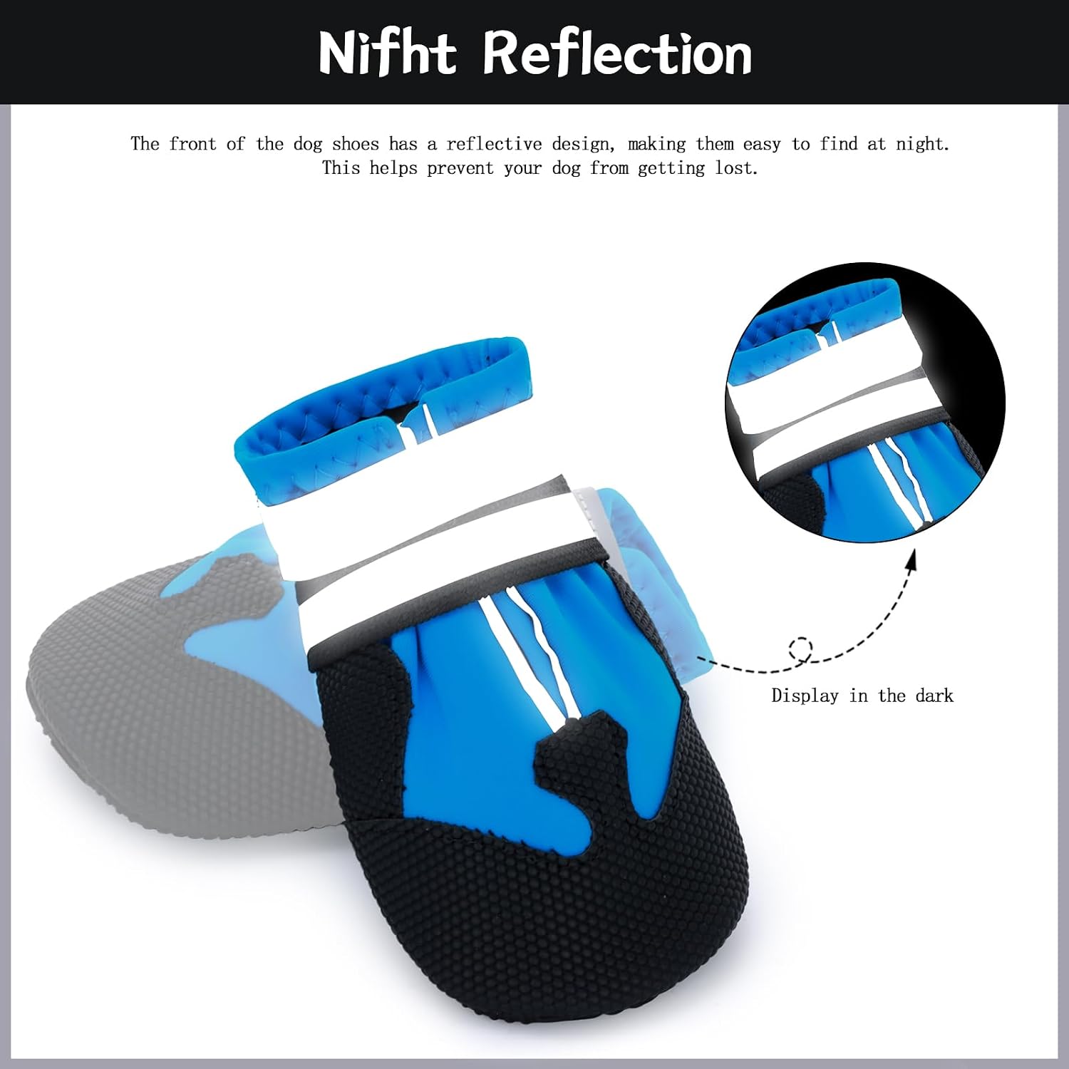 Winter Dog Boots - Non-Slip Dog Shoes for Snow/Summer Hot Pavement, Reflective Dog Booties & Paw Protectors for Medium/Large Dogs