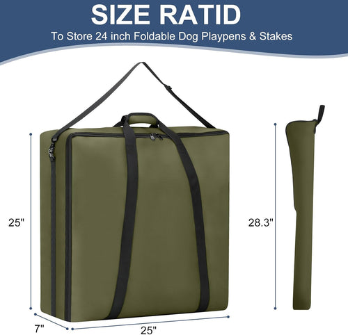24" Dog Fence Storage Bag for Camping & RV Trips Comfortable Carry | Suitable for Foldable Exercise pens, Dog Fence Travel Bag With Handles, 600D Oxford Fabric,Neat Storage, Wear-Resistant
