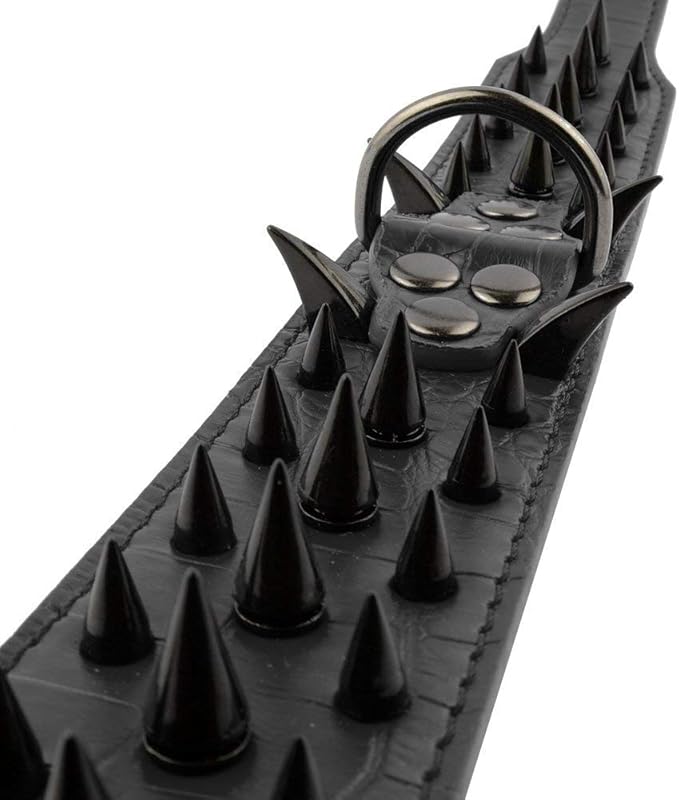 Serijoars Spiked Studded Dog Collar, PU Leather Dog Collar, Adjustable Pet Collars for Medium or Large Breed Pet (XL, Black3)