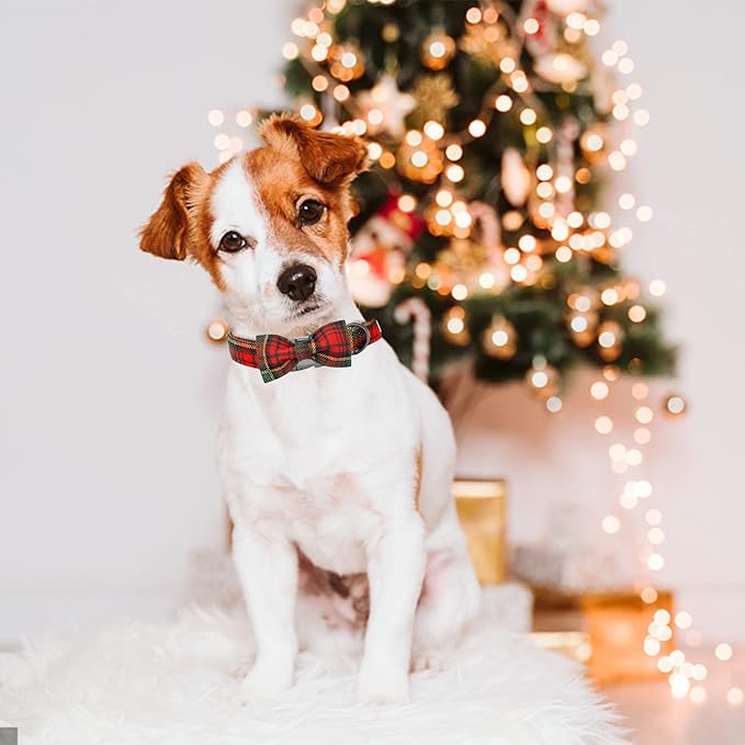 Dog Collar - Thanksgiving Turkey Dog Collar Bowtie Gift Soft Bow Adjustable Metal Buckle Pet Collar for Large Dogs