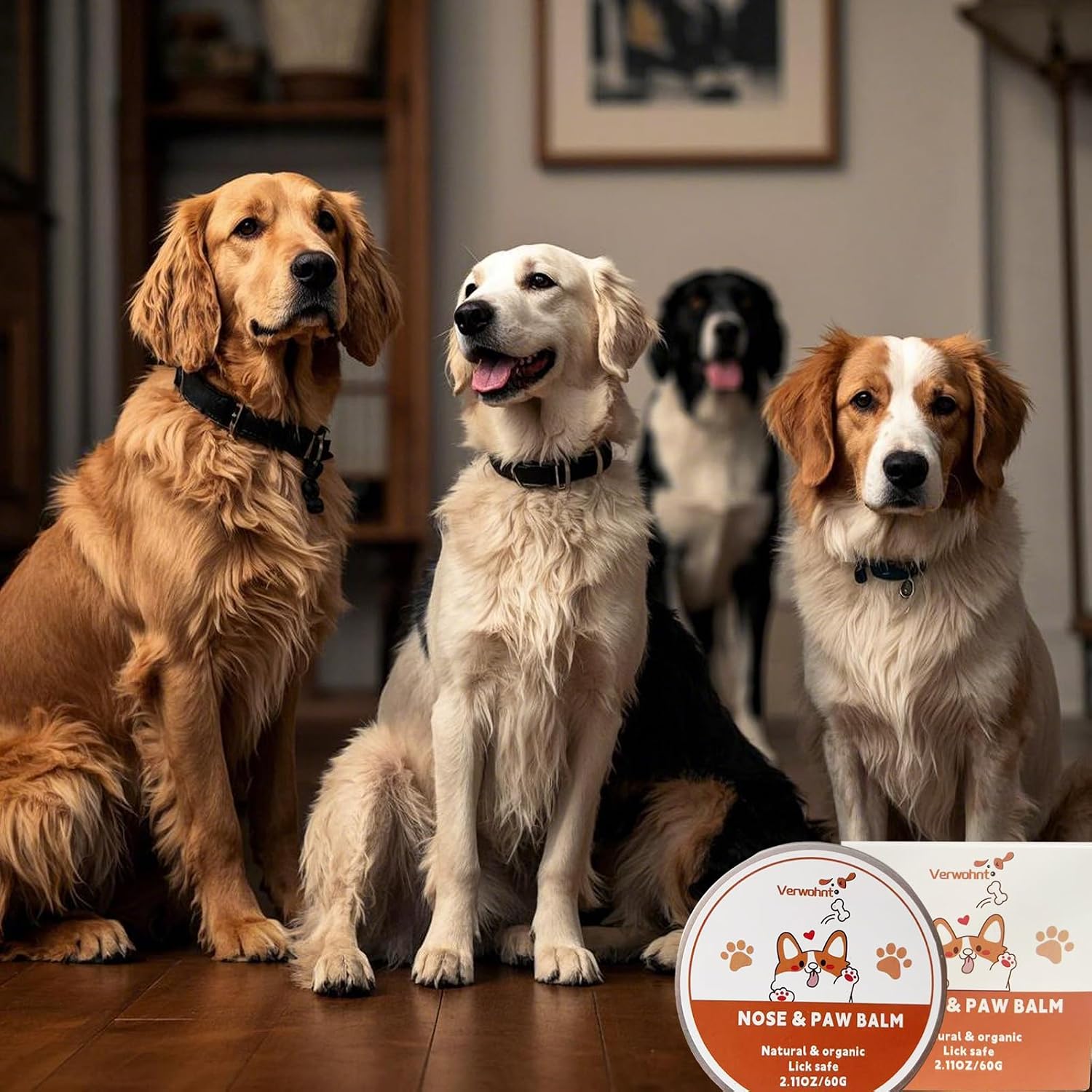 Paw Balm Dogs, Dog Paw Protector and Healing for Dry, Cracked Feet and Nose | Lick Safe Dog Nose Balm for Dry Nose, All-Natural Cat Paw Balm Care for Pet's Paws and Nose from Snow, Salt, Sand, Ice