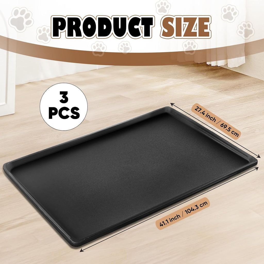 3 Pcs 41 Inch Replacement Dog Crate Pan, Plastic Bottom Tray for Dog Crate
