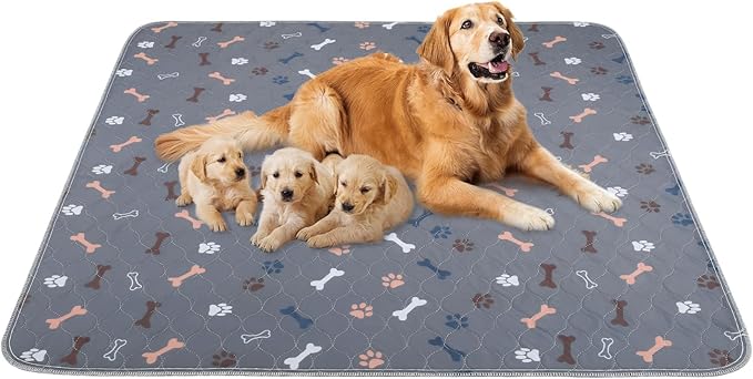 Washable Pee Pads for Dogs, 2Pack Reusable Puppy Pads, Fast Absorbent Dog Pee Pads for Crate Pet Training Pads, Waterproof Whelping Pads for Dogs Bed Mat Crate Indoor (Dark Grey, 18x24)
