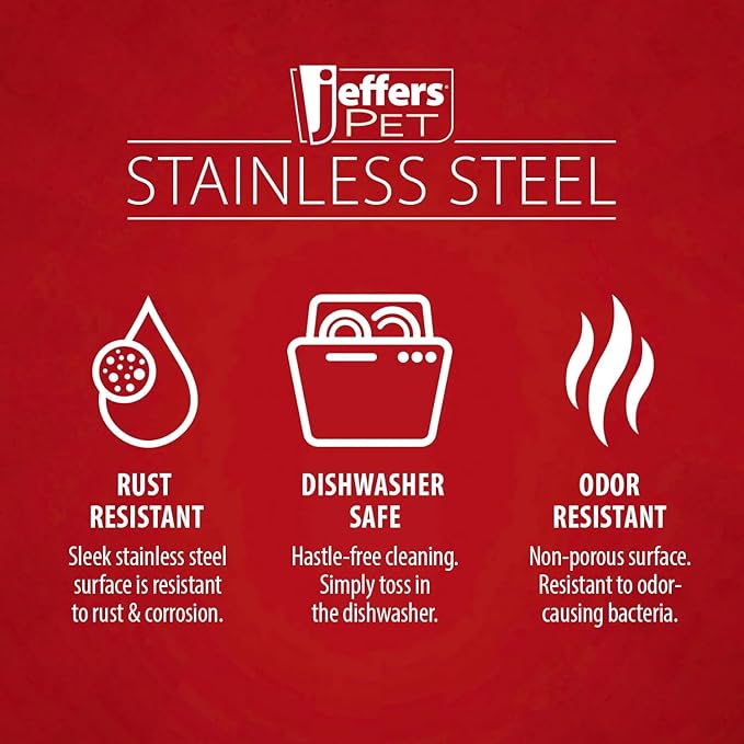 Jeffers Pet Standard Weight Stainless Steel Bowls for Dogs, Cats, Puppies, Kittens, Food & Water, Durable Feeding Dish, Travel, Camping, Indoor Outdoor Use, Dishwasher Safe - 3 Quart 12 Pack