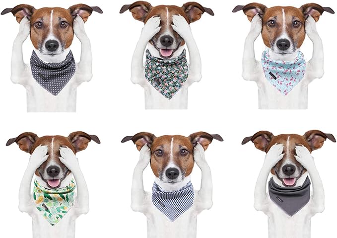 ARING PET Summer Dog Bandanas, Autumn Leaf Floral Kerchief Triangle Bibs Scarf for Puppy Small Medium Large Boy Girl Dogs Cats-S