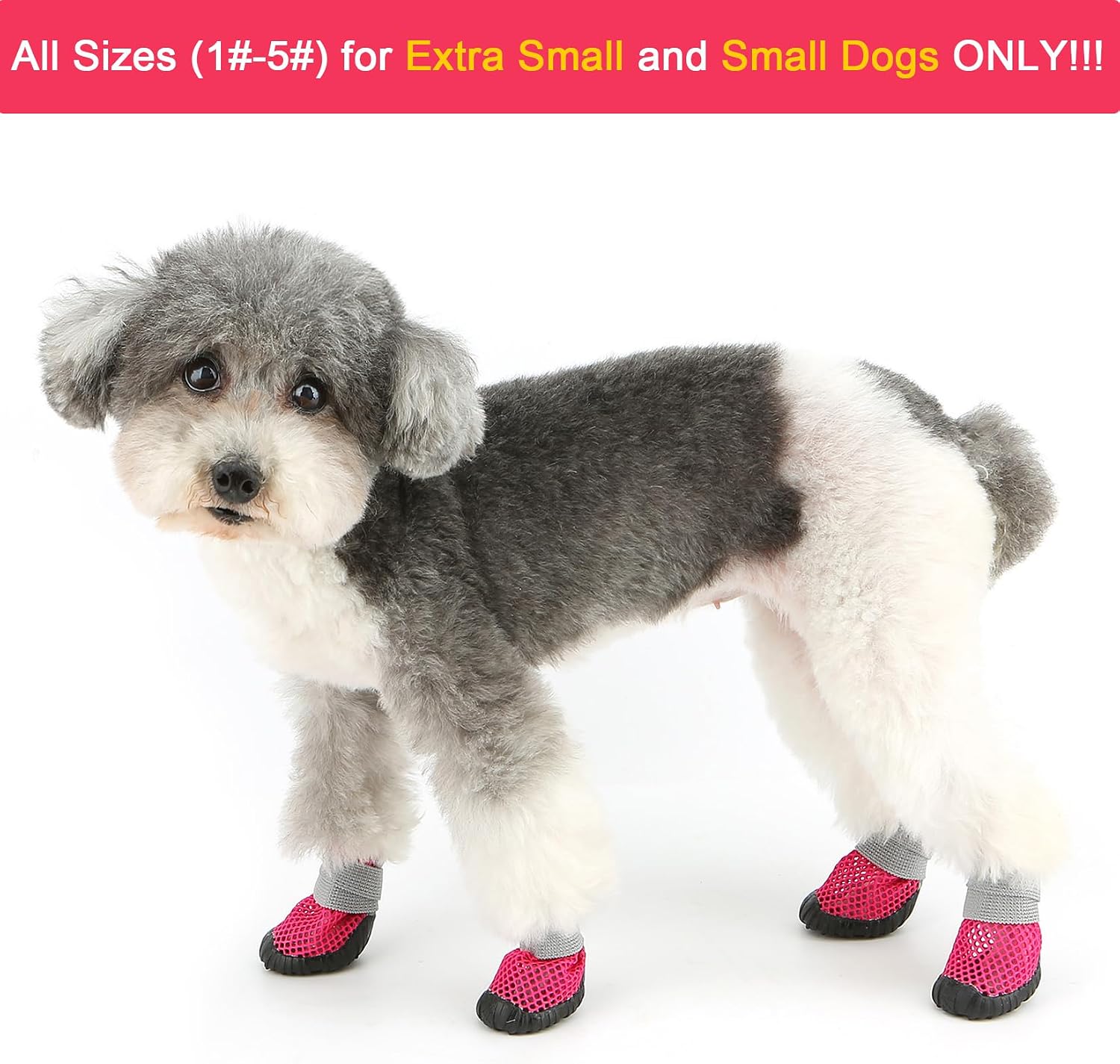 Zunea Small Dog Shoes Summer Mesh Puppy Boots for Hot Pavement Pink, 1 | Breathable, Adjustable Strap, Anti-Slip Rubber Sole, Paw Protectors, Outdoor Walks, for Pet Small Dogs Doggie Chihuahua
