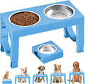 XIAZ Elevated Dog Bowls Large Breed Raised Dogs Bowl Stand Large/Medium Sized Dog Stainless Steel Food Water Bowl Stands 5 Heights Adjustable 9/11/12/15in Pet Feeder Dish Station