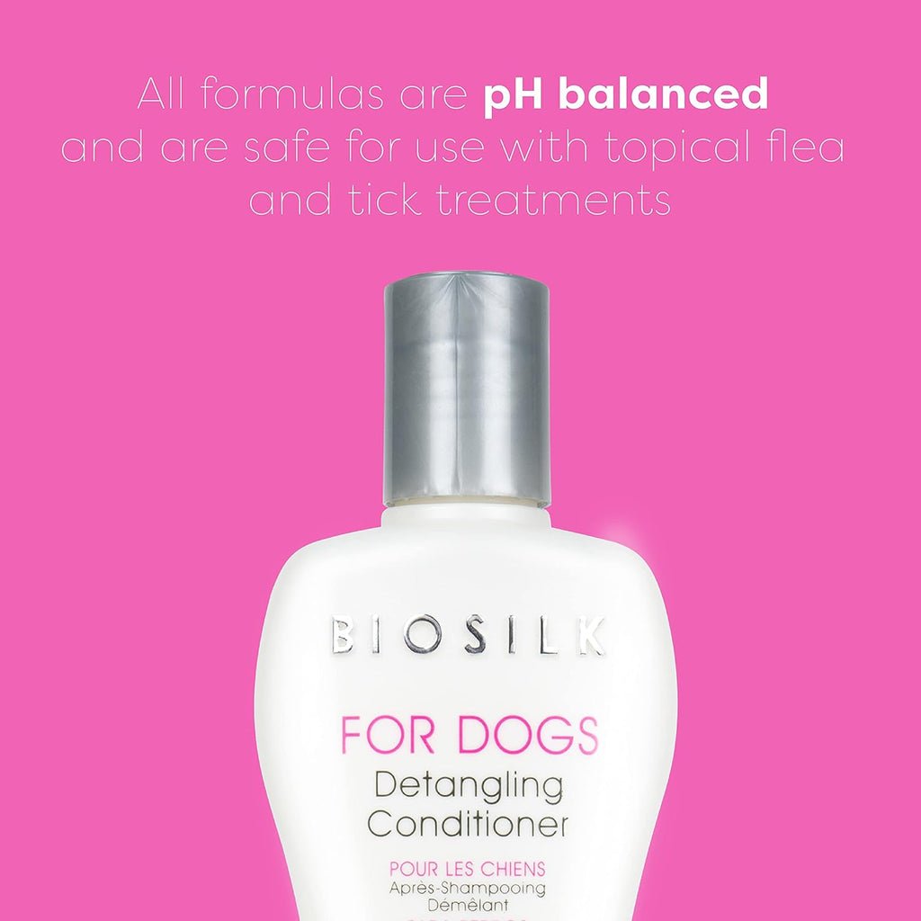 BioSilk for Dogs Silk Therapy Dog Detangling Conditioner, Dog Coat Conditioner to Help Smooth Knots and Tangles and Support Soft Manageable Coats during Routine Grooming, 12 Fl Oz | Smooths knots and tangles for soft, manageable coats, supports routine