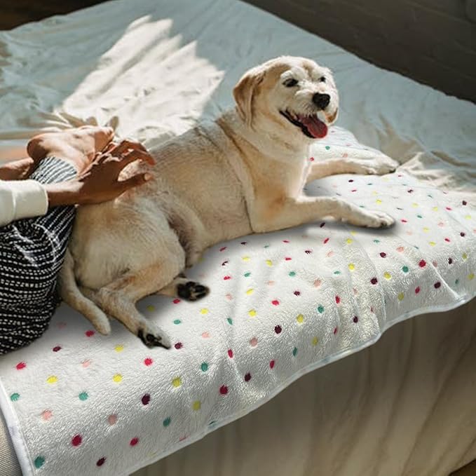 Dog Blankets for Medium Large Dogs, 3 Pack Washable Pet Throw 41" x 31", Fuzzy Soft Puppy Cover for Kennel Crate Bed
