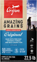 ORIJEN Amazing Grains WHOLEPREY Dry Dog Food Original Recipe 22.5lb. Bag | 90% Animal Ingredients, Freeze Dried, Fresh or Raw Ingredients, Non-GMO Ingredients, High Protein, Skin & Coat