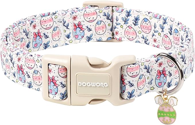 DOGWONG Cute Easter Egg Dog Collar, Adjustable Soft Egg Pet Collar for Small Medium Large Dogs,S Visit The Elegant Little Tail Store