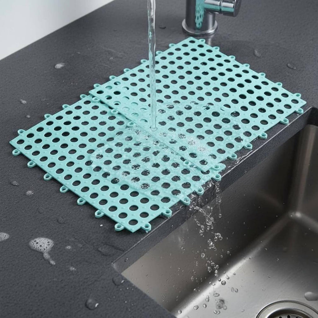 Pet Cage Mat Interlocking Floor Tile Liner Cage Mat Hutch Flooring Enclosure Pad Medical Silicone Bite Resistant with Fast Drainage Custom Cut and, White
