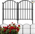 Decorative Garden Fence 17in x10ft, 10 Pack Rustproof Metal No Dig Fence Animal Barrier for Dog, Arched Flower Bed Edging Ornamental Wire Border Panel Fencing for Yard Patio Outdoor Decor