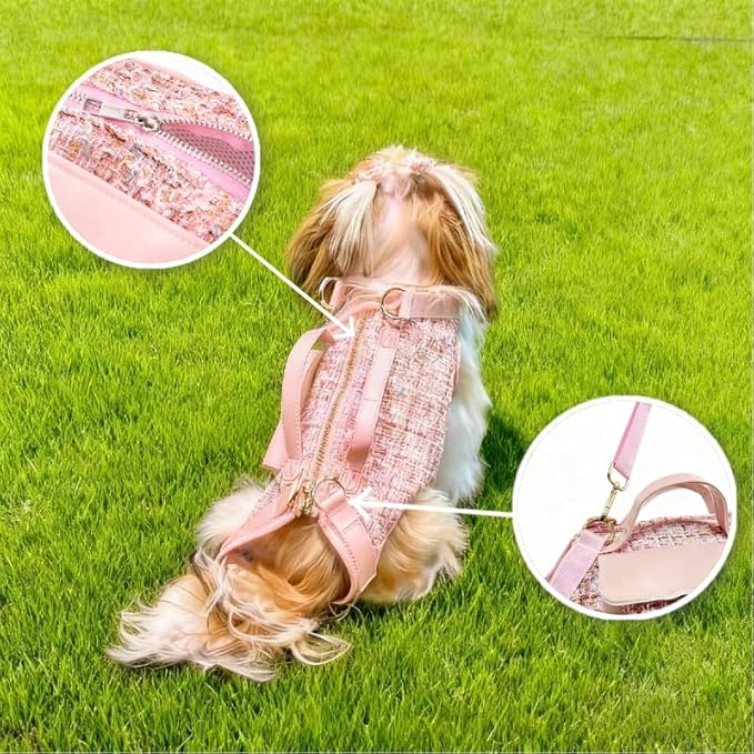 Dog Lift Harness Backpack for Small Dogs Cats, Adjustable Straps Dog Sling Carrier Full Body for Hiking, Travel, Outdoor – Black Large