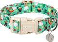 DOGWONG St. Patrick's Day Dog Collar, Lucky Clover Shamrock Green, Medium, Soft Durable Adjustable Costume Bright Lucky Charm Puppy Collar for Small to Large Dogs