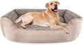 JOEJOY Rectangle Dog Bed for Large Medium Small Dogs - Washable Orthopedic Sofa Bed, Soft Breathable Puppy & Pet Cuddler, Durable Calming Dog Bed with Anti-Slip Bottom, Multiple Sizes, Beige