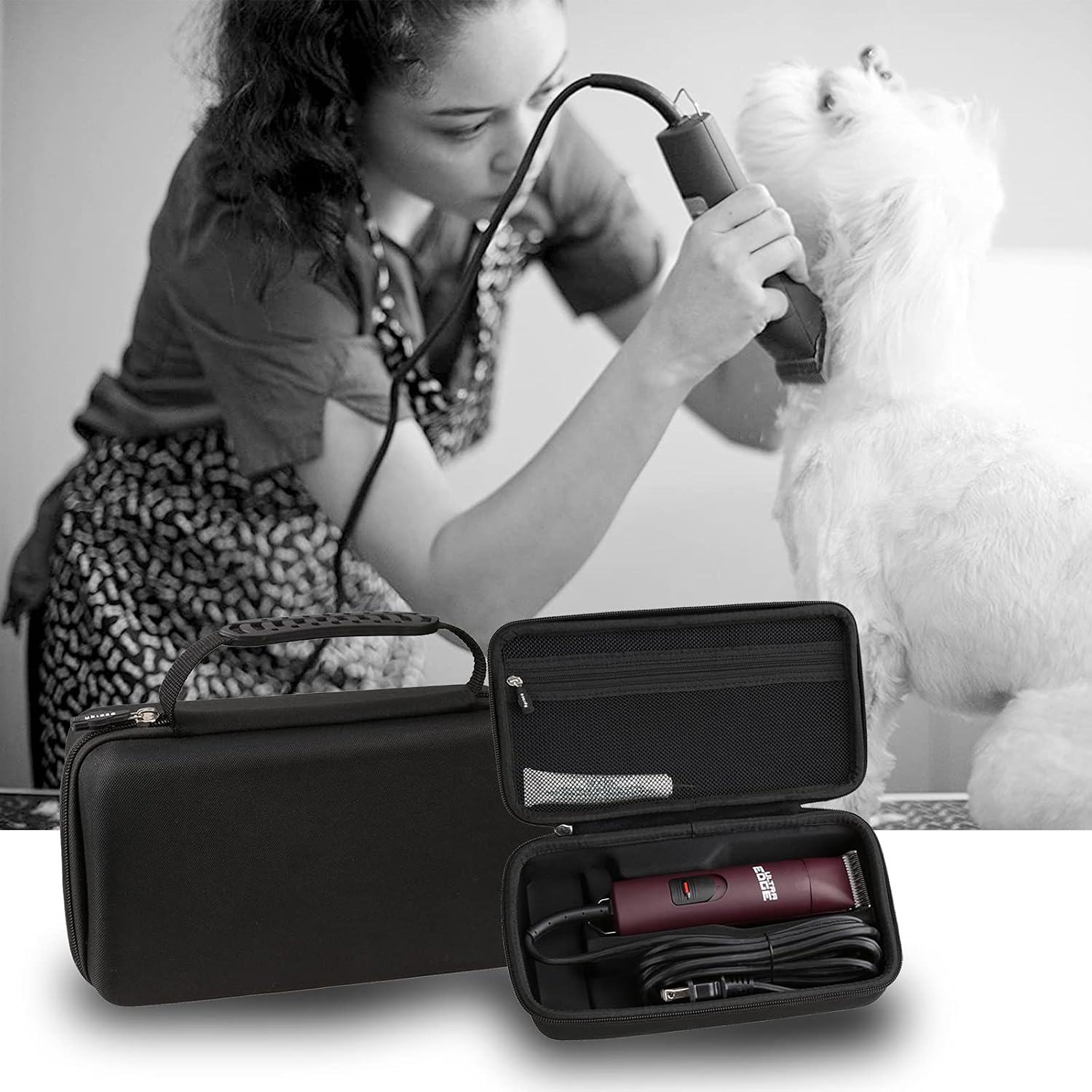 Aproca Case Compatible with Andis 24675 UltraEdge 2-Speed Detachable Blade Dog/Pet Clipper, Portable Storage Bag for Accessories (Case Only)