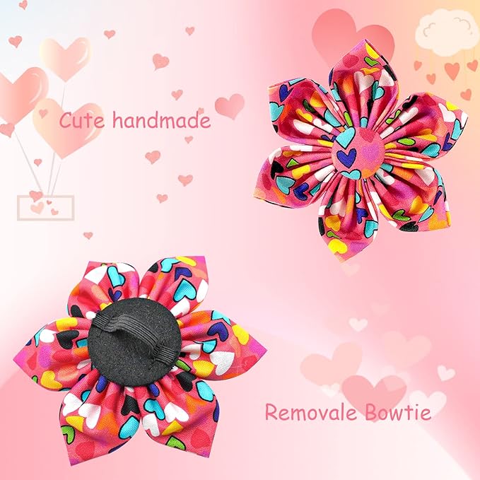 Lionheart glory Easter Dog Collar with Flower Carrot Print Dog Collar Girl Soft Durable Adjustable Collar Flower Spring Collar Dog Bow for Large Dogs