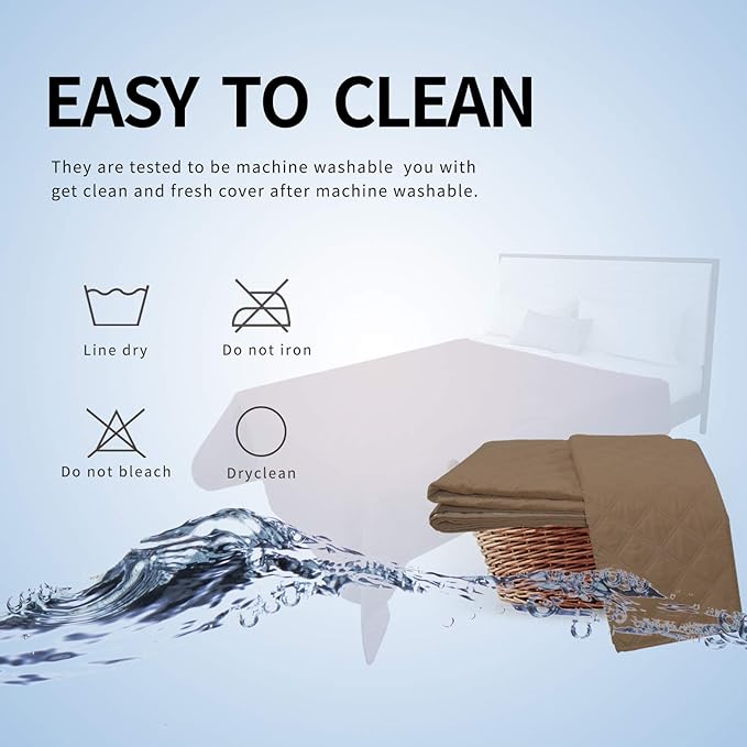 Easy-Going 100% Waterproof Dog Bed Cover, Non-Slip Pet Blanket for Furniture, Washable Couch Cover, Repleasement Sofa Cover (68X82 in,Camel)