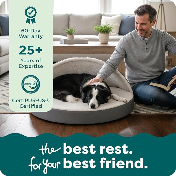 Furhaven 26" Round Orthopedic Dog Bed for Medium/Small Dogs w/ Removable Washable Cover, For Dogs Up to 30 lbs - Sherpa & Suede Snuggery - Gray, 26-inch