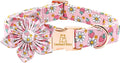 Lionheart glory Dog Collar Flower Collar Pink Dog Collar with Flower Spring Summer Cute Collar Dog Female Soft Durable Adjustable Dog Collars for Small Dogs, B:Strawberries