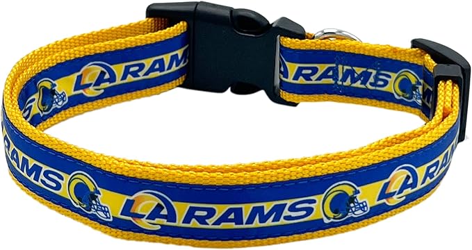 NFL PET Collar Los Angeles Rams Dog Collar, Medium Football Team Collar for Dogs & Cats. A Shiny & Colorful Cat Collar & Dog Collar Licensed by The NFL