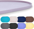 Hubulk 100% Waterproof Silicone Pet Feeding Mat with Raised Edge for Food and Water, Dog Bowl Mats, Cat Bowls Placemat with High Lip Protects Floor for Cats and Dogs (Dove, 24" L x 16" W)