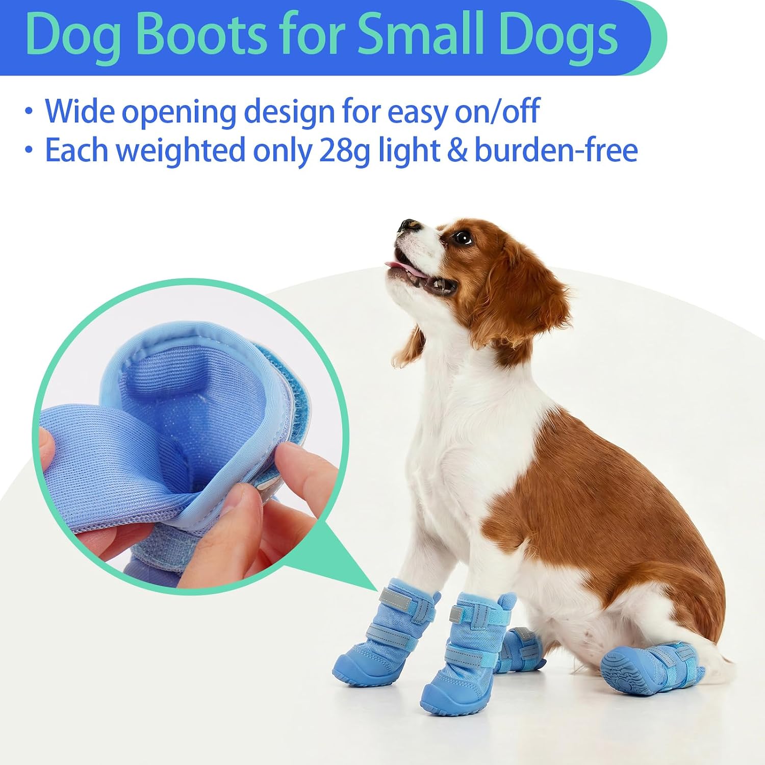 MIGOHI Reflective Dog Shoes for Small Dogs,Small Dog Boots & Paw Protectors for Summer Hot Pavement Hardfloors with Anti Slip Waterproof Rubber Grip Sole,Dog Booties for Indoor Outdoor Walking Running
