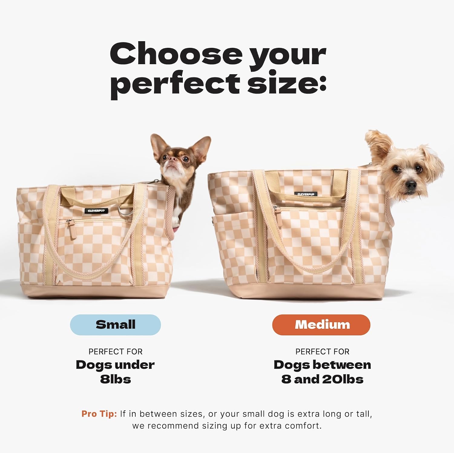 Transit Tote Dog Carrier 4-Piece Set - Premium Lightweight Pet Travel Bag with Plush Teddy Insert, Food Pouch, Air Mesh Opening, Water-Resistant Base & Safety Tether - Medium Checkerboard