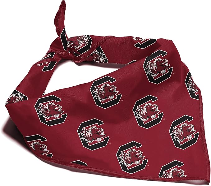 South Carolina Gamecocks Officially Licensed Bandana for Dogs and Cats | Fits Pets Great Gift Idea | Easy-to-Tie (Small, 13")