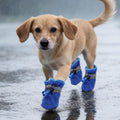 4Pcs Small Dog Shoes, Breathable Non-Slip Pet Booties, Puppy Paw Protectors 4-Pack Foot Covers for Small Breeds(Blue,M)