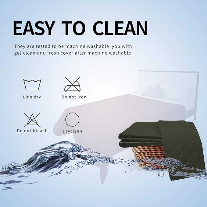 Easy-Going 100% Waterproof Dog Bed Cover, Non-Slip Pet Blanket for Furniture, Washable Couch Cover, Repleasement Sofa Cover (52X82 in,Dark Green)