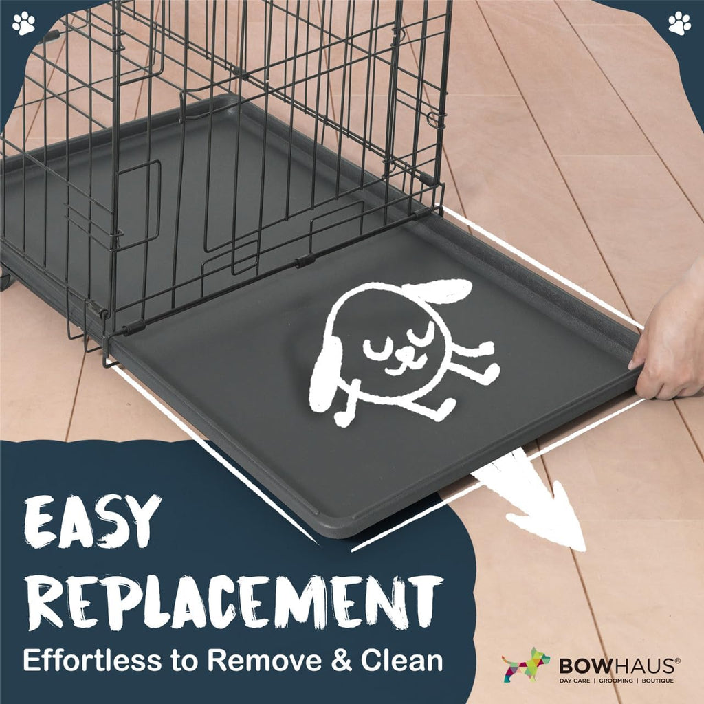 BOWHAUS 46.8-Inch Dog Crate Pan Replacement, Sturdy, Waterproof Plastic Tray for 48-Inch Pet, Rabbit Ferret Critter Kennels, Versatile Pan and Easy to Clean