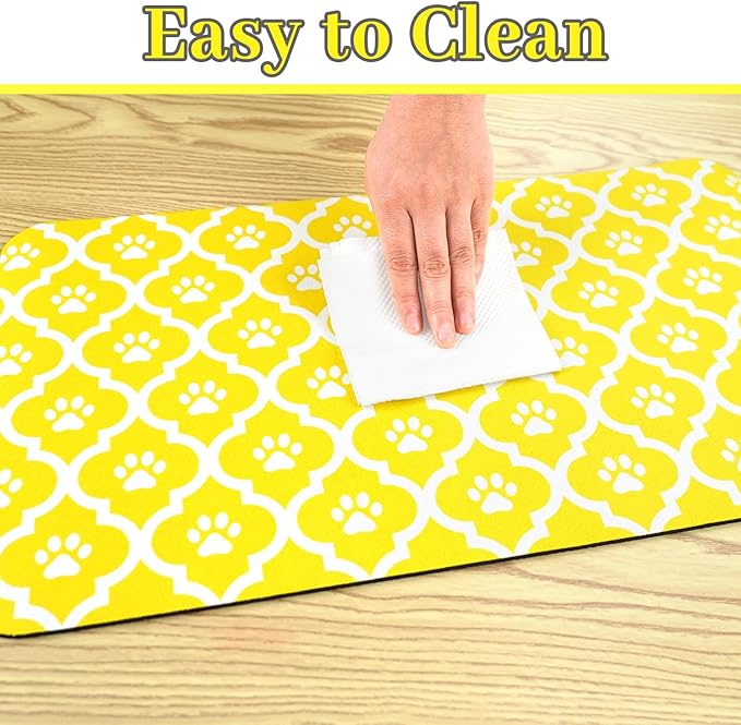 Dog Food Mat 24X32 Inch Pet Feeding Absorbent Mats for Floor Cat Water Bowl Placemats Non-Slip Washable Dog Mat for Food and Water