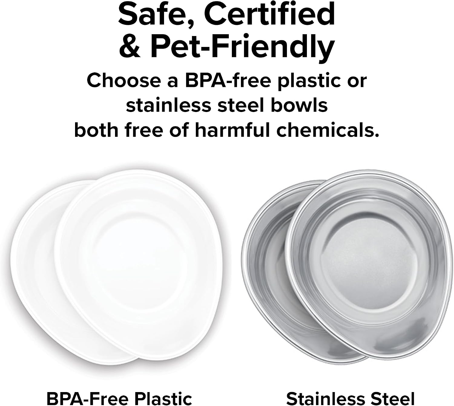 WeatherTech Double Low Pet Feeding System w/Plastic Dog/Cat Bowls - 16 oz (2 Cups) Light Grey (PDL1602LG)