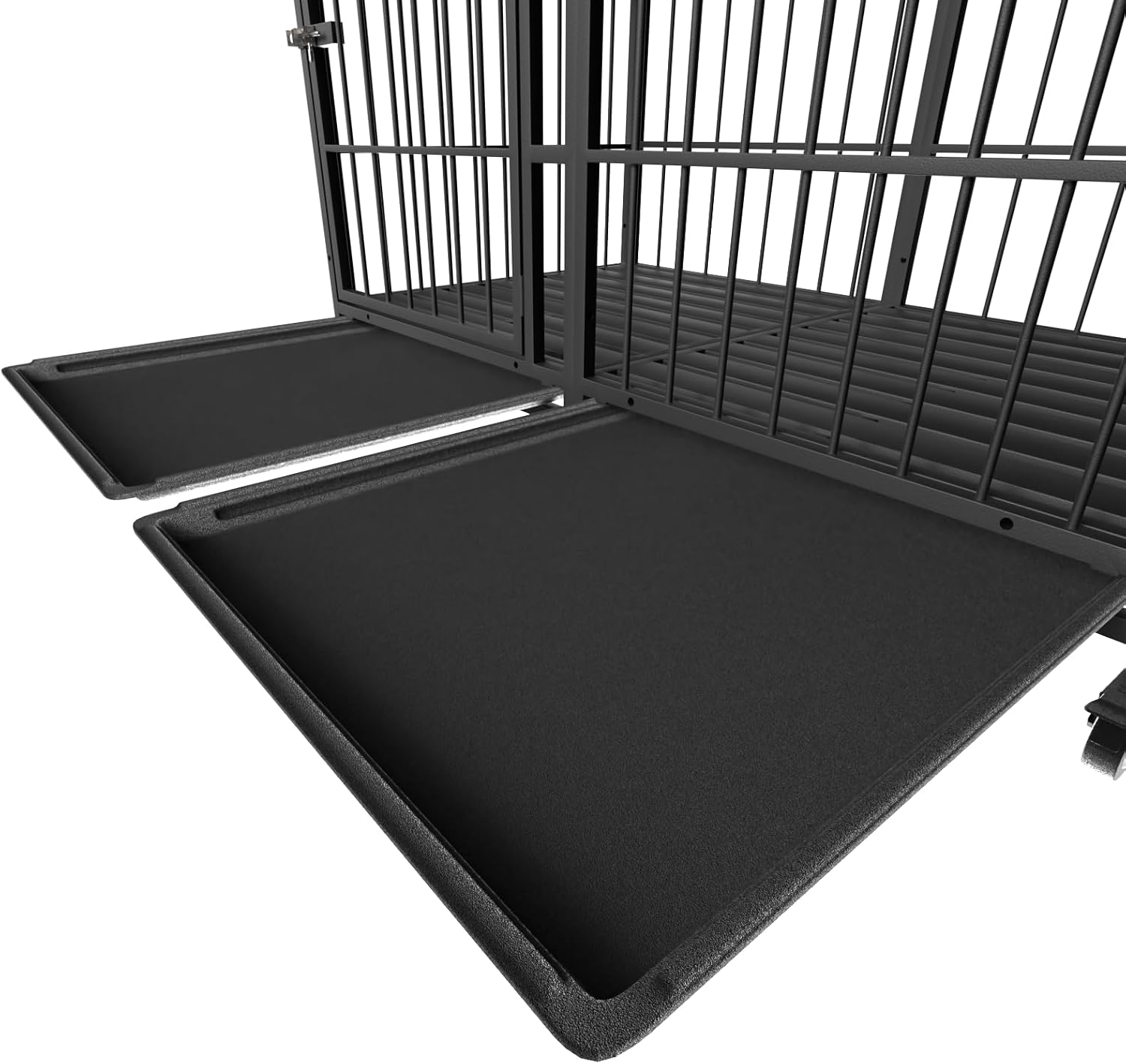 Snuowu 27.8" L*22.2" W*1.1" H Replacement Dog Crate Pan，2 Pcs Plastic Bottom Trays for Snuowu Dog Crate,Black