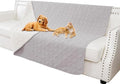 Waterproof Dog Blanket, 52x82 inches Pet Couch Covers for Sofa, Bed Furniture Protector from Dogs Washable and Reversible-Lightgrey+Cream