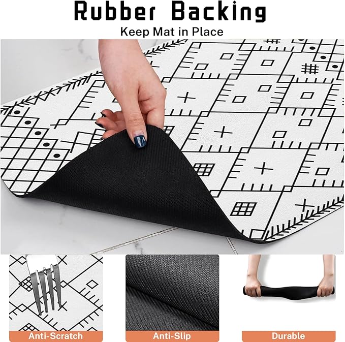 Absorbent Pet Dog Bowl Mat for Food and Water, Pet Cat Food Feeding Mat with Non Slip Rubber Backing, Dog Food Mats for Floors Waterproof, 17"x30"