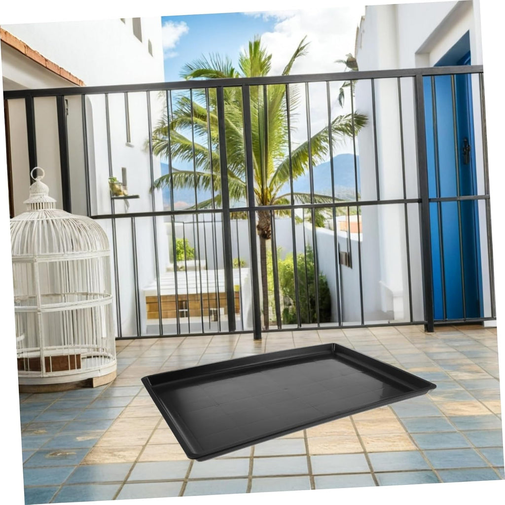 Yardwe Plastic Pet Cage Bottom Tray Dog Crate Replacement Tray Rabbit Bird Food Bowl Holders Black